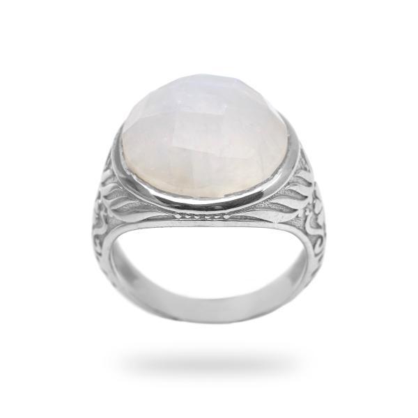 Bague pierre de lune argent Lunaire